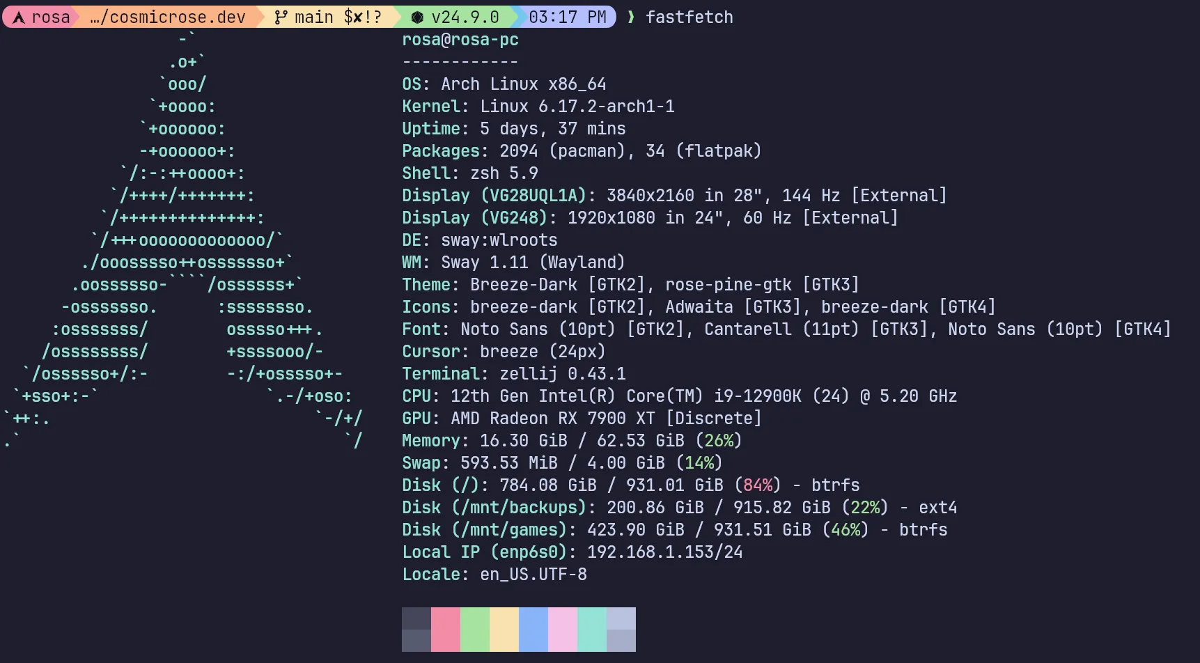my fastfetch results